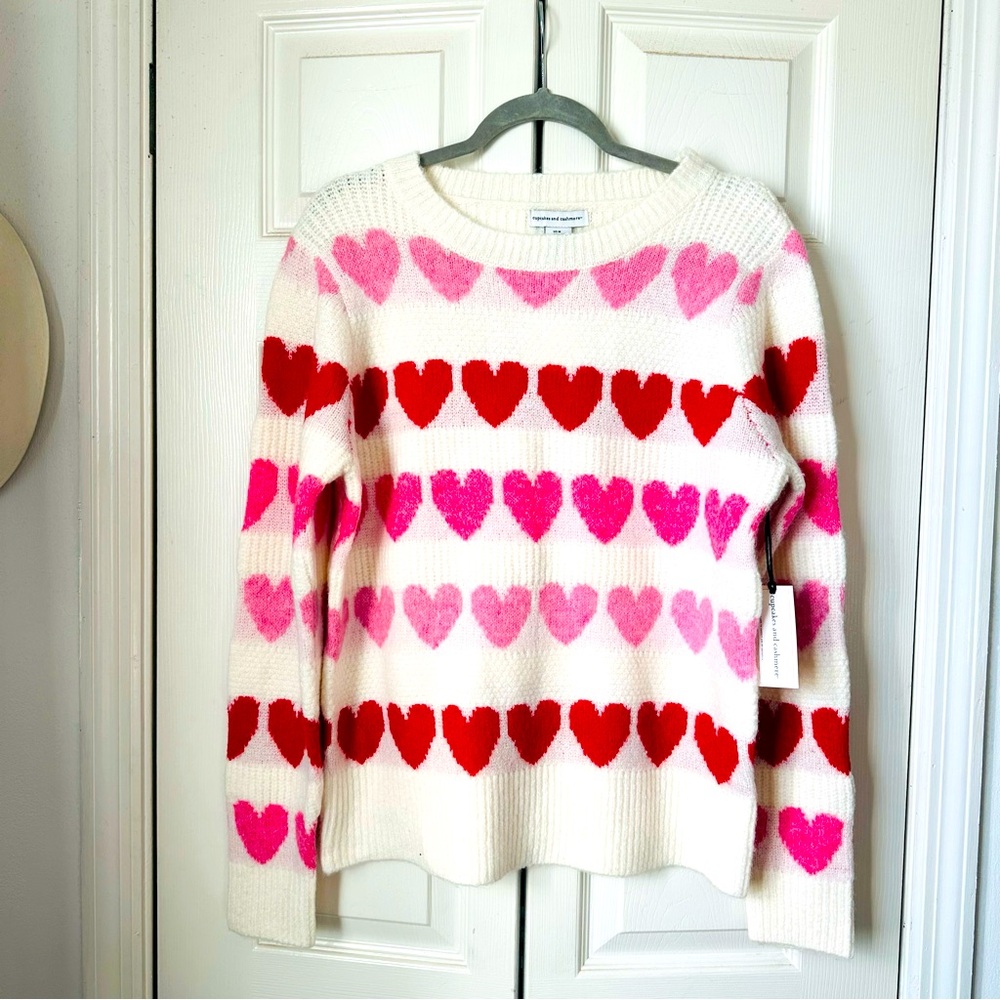 Cupcakes & cashmere only hearts sweater NWT